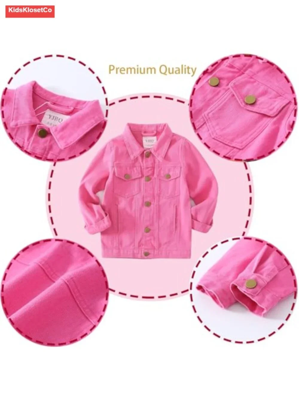 Kids Denim Jacket Classic Jean Coat Lightweight Casual Outerwear Spring Fall